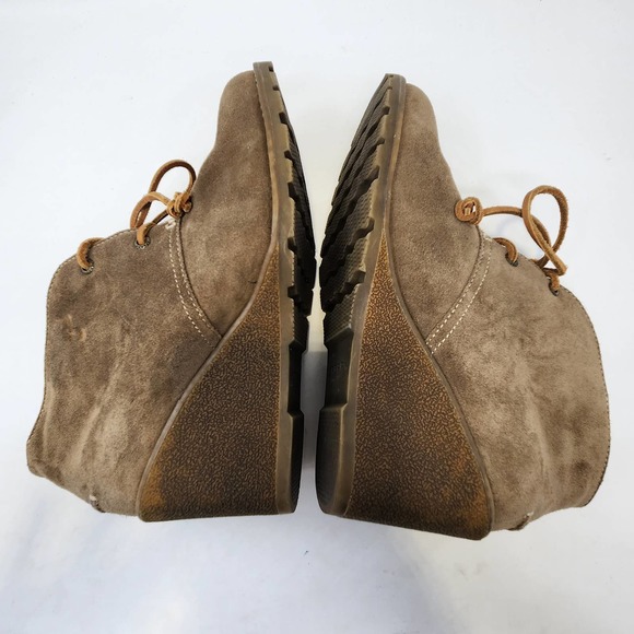 Sperry Top Sider Stella Prow Brown Suede Ankle Wedge Booties 9 M Lace Up Boots - Picture 7 of 8